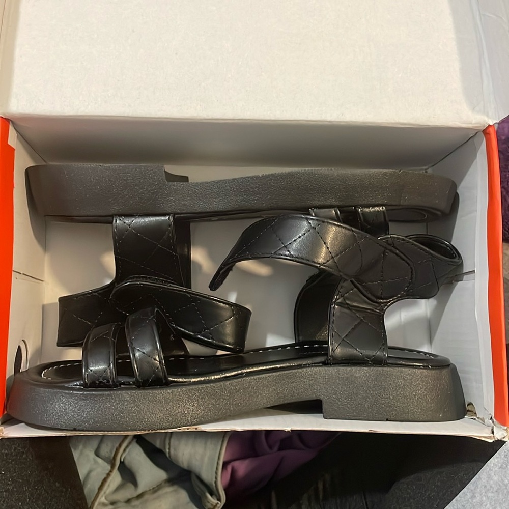 Brand new black sandals, never been worn. Size 36 eu - 5 in us